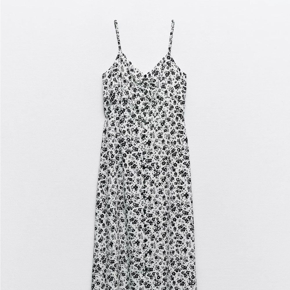 Zara Black and White Sleeveless Maxi Dress